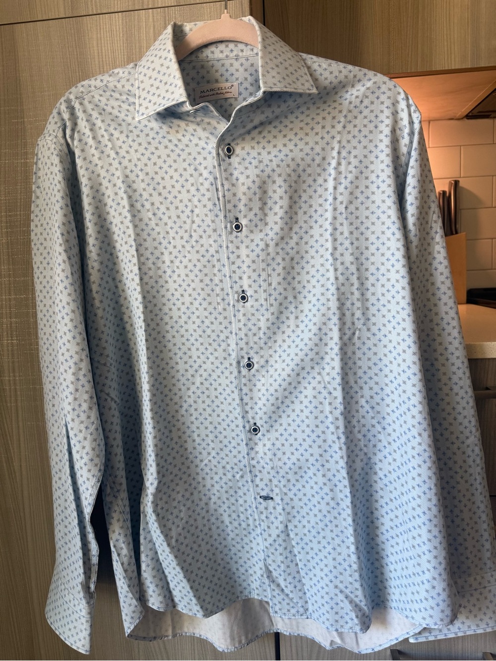 Marcello Light Blue Micro-Pattern Dress Shirt